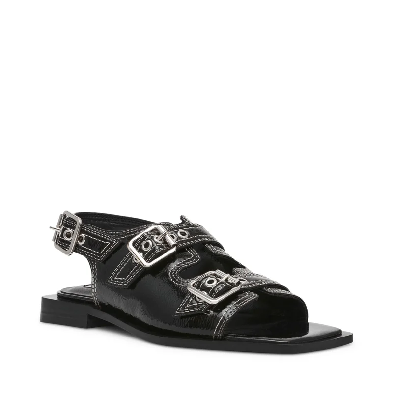 STEVE MADDEN Steve madden gen z black crinkle patent women's sandals